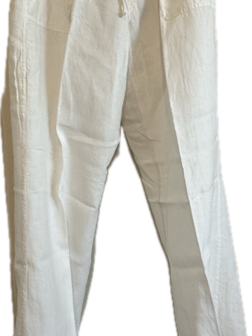 Allen Allen Off White Wide-Leg Linen-Blend Pants
